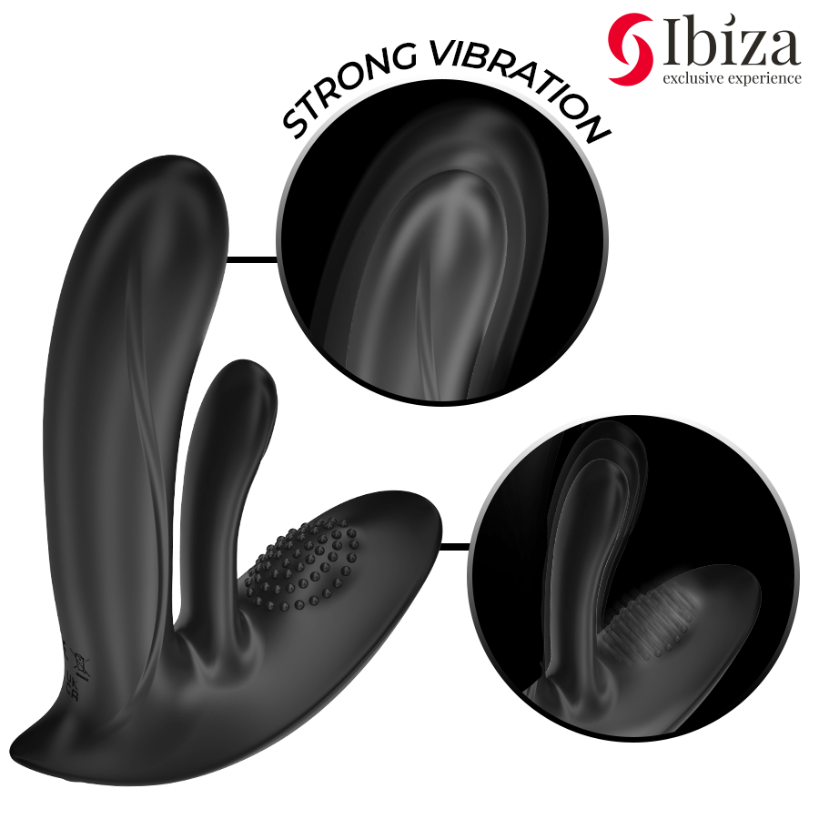 IBIZA - VIBRATEUR PORTABLE AVEC STIMULATION DU POINT G ET DU CLITORIS AVEC TÉLÉCOMMANDE - 7eme ciel