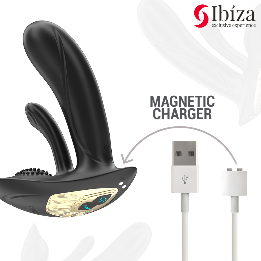 IBIZA - VIBRATEUR PORTABLE AVEC STIMULATION DU POINT G ET DU CLITORIS AVEC TÉLÉCOMMANDE - 7eme ciel