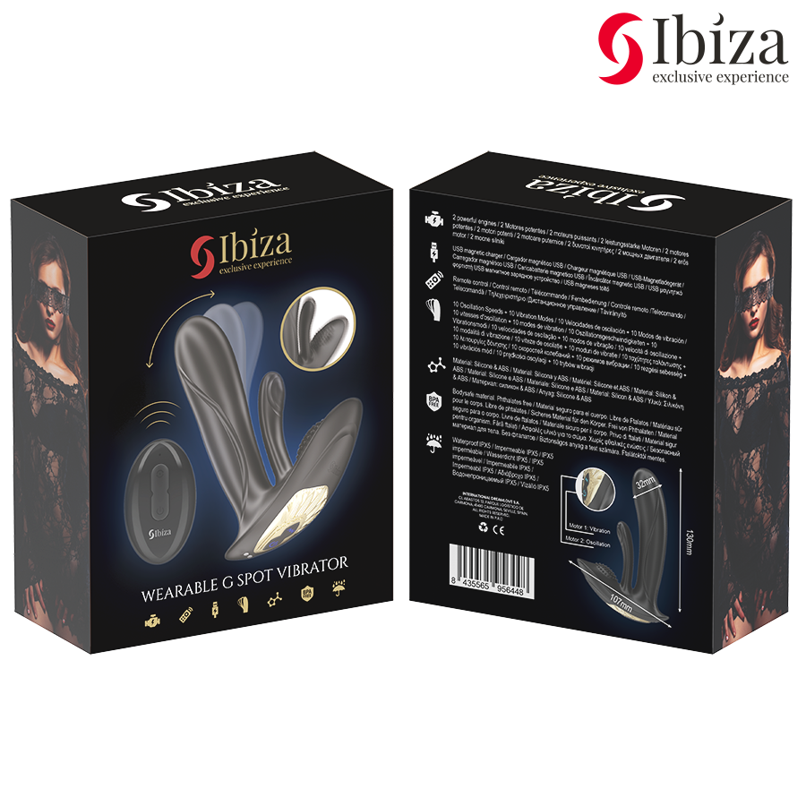 IBIZA - VIBRATEUR PORTABLE AVEC STIMULATION DU POINT G ET DU CLITORIS AVEC TÉLÉCOMMANDE - 7eme ciel