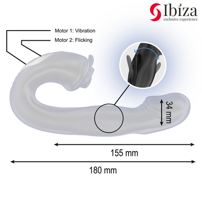 IBIZA - ROSE VIBRATEUR EFFET FLICKING ET STIMULATEUR DE CLITO