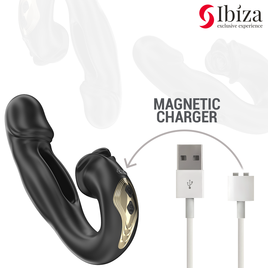 IBIZA - ROSE VIBRATEUR EFFET FLICKING ET STIMULATEUR DE CLITO - 7eme ciel