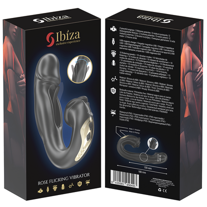 IBIZA - ROSE VIBRATEUR EFFET FLICKING ET STIMULATEUR DE CLITO - 7eme ciel
