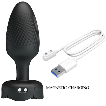 PRETTY LOVE - OSBORN PLUG ANAL AVEC LUMIÈRE LED NOIR 9,8 CM