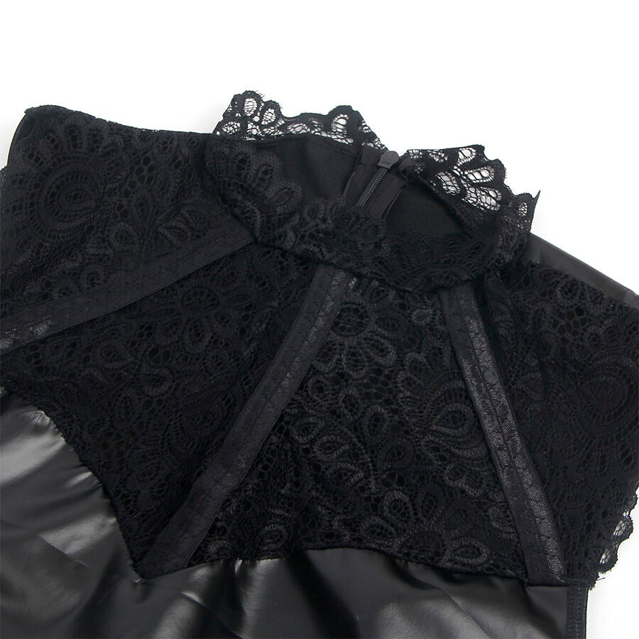 SUBBLIME - 957544 ROBE EN CUIR COL DENTELLE NOIRE S/M - 7eme ciel