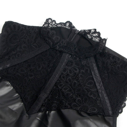 SUBBLIME - 957544 ROBE EN CUIR COL DENTELLE NOIRE S/M - 7eme ciel