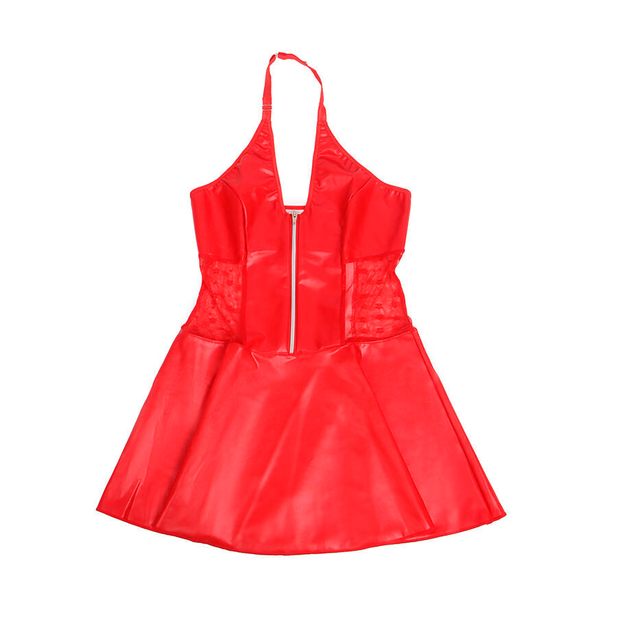 SUBBLIME - 957728 ROBE EN CUIR À FERMETURE ÉCLAIR EN DENTELLE ROUGE S/M - 7eme ciel