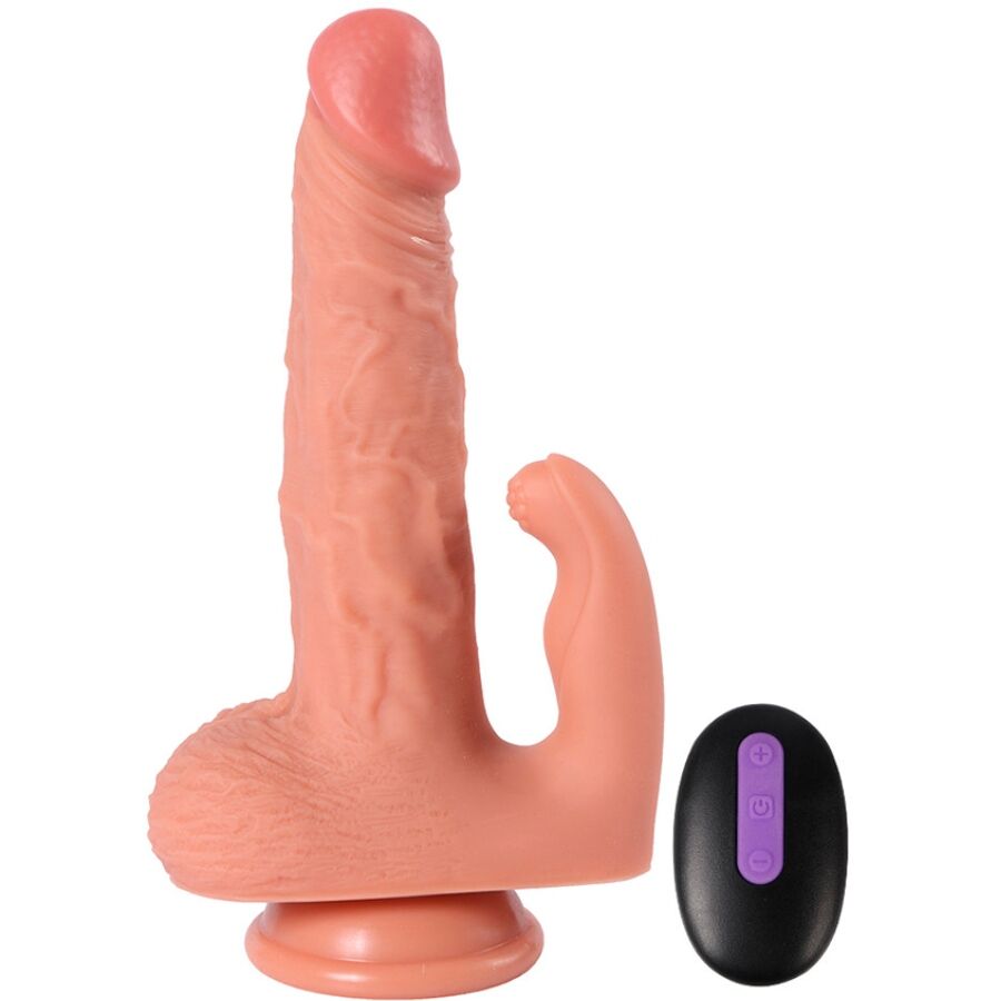 SHEQU - HAYDEN DILDO ET STIMULATEUR DE CLITORIS AVEC VIBRATION ET TÉLÉCOMMANDE 16 CM - 7eme ciel