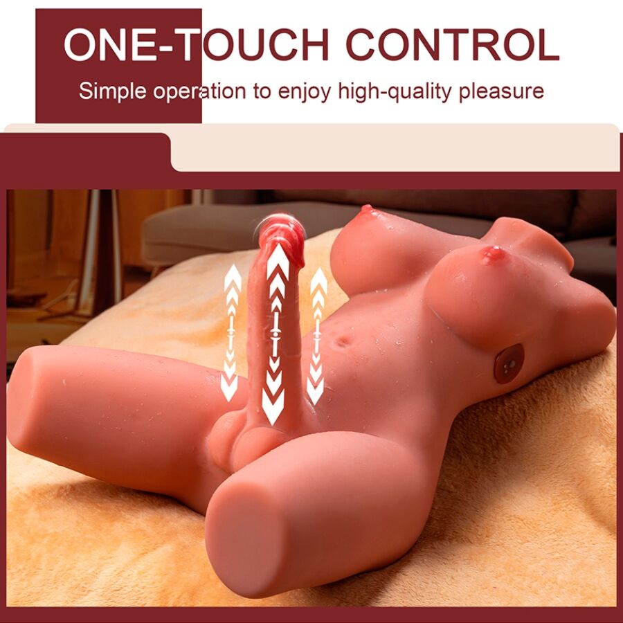 XISE - MIAH LADY BOY TORSE FÉMININ AVEC GODE AVEC VIBRATION ET POUSSÉE 55 CM - 7eme ciel