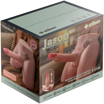 XISE - JASON GODE MASTURBATEUR RÉALISTE AVEC POUSSÉES ET VIBRATIONS 17 CM - 7eme ciel
