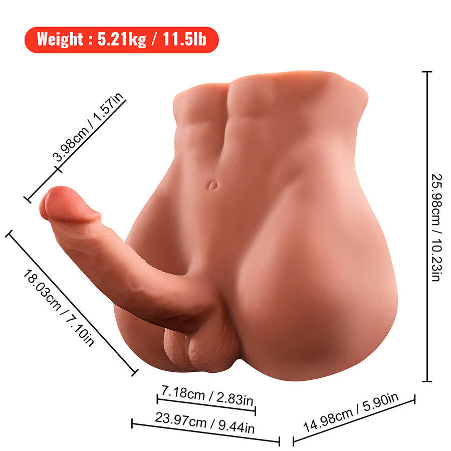 XISE - BERTLETT DILDO ASS GODE RÉALISTE ET MASTURBATEUR ANUS POSITION FRONTALE AVEC POUSSÉE 18 CM - 7eme ciel