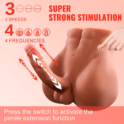 XISE - BERTLETT DILDO ASS GODE RÉALISTE ET MASTURBATEUR ANUS POSITION FRONTALE AVEC POUSSÉE 18 CM - 7eme ciel