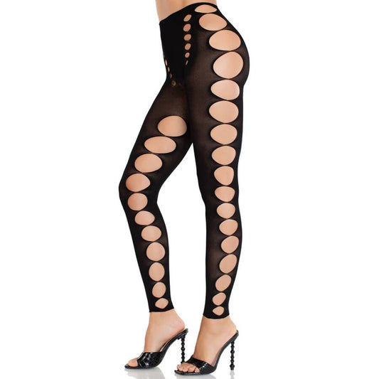 LEG AVENUE - BAS OPAQUES SANS COUTURE ET SANS BRETELLES NOIRS - 7eme ciel