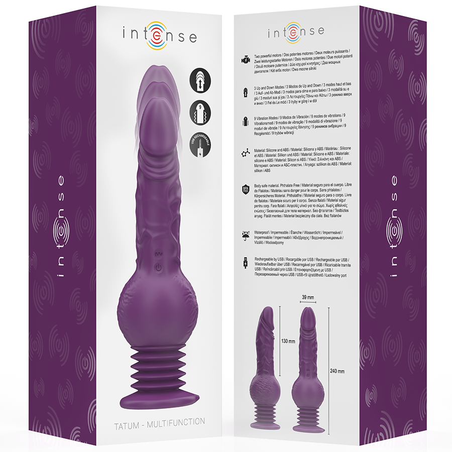 INTENSE - VIBRATEUR MULTIFONCTION TATUM AVEC VIBRATION DE HAUT EN BAS 24 CM VIOLET