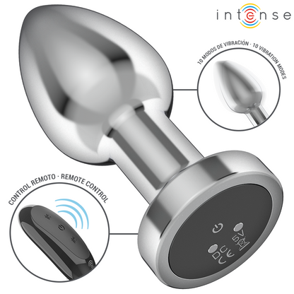 INTENSE - PLUG ANAL 10 VIBRATIONS MÉTAL AVEC TÉLÉCOMMANDE M