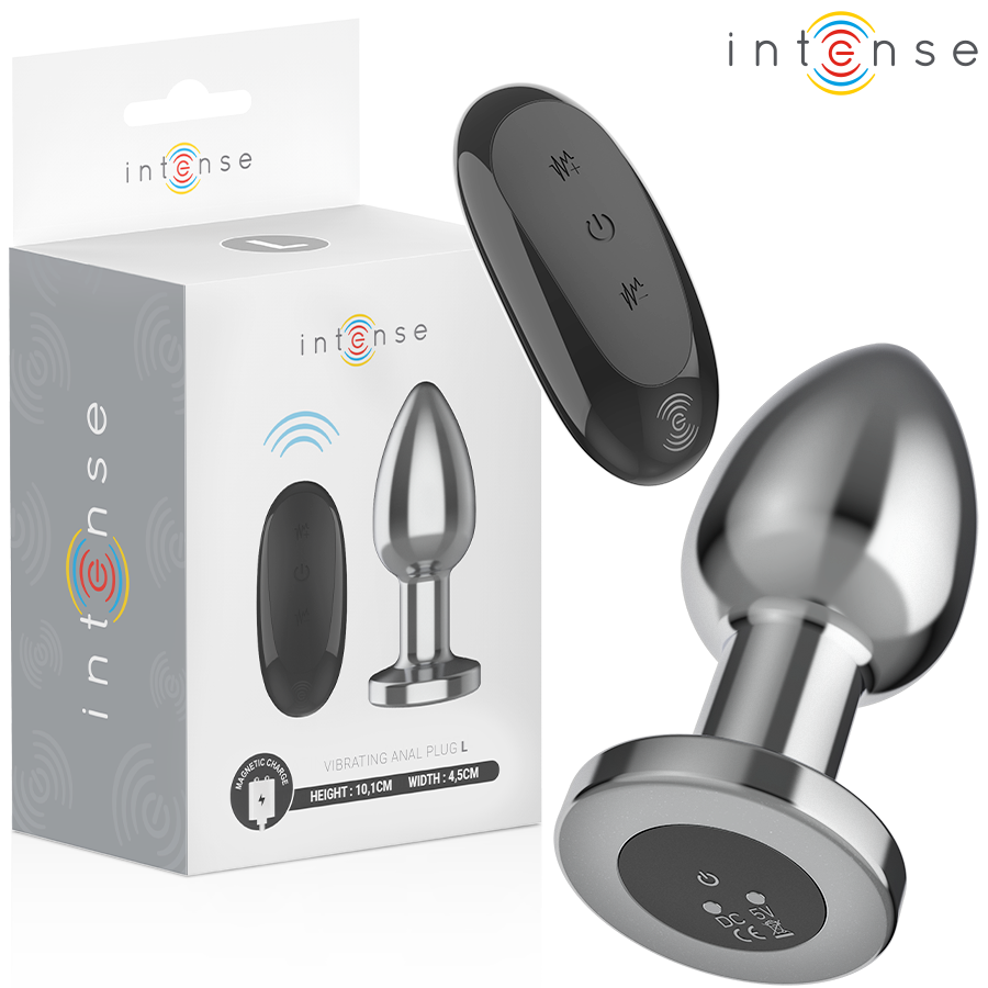 INTENSE - PLUG ANAL 10 VIBRATIONS MÉTAL AVEC TÉLÉCOMMANDE L