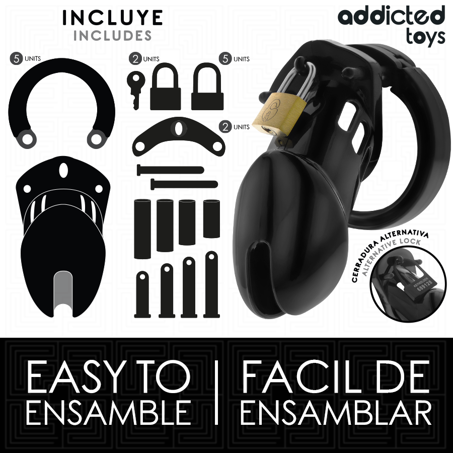 ADDICTED TOYS LOCKED - CAGE À PÉNIS OBSIDIAN HOLD TAILLE M - 7eme ciel