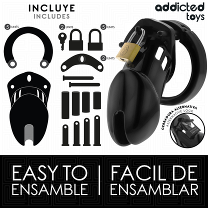 ADDICTED TOYS LOCKED - CAGE À PÉNIS OBSIDIAN HOLD TAILLE M - 7eme ciel