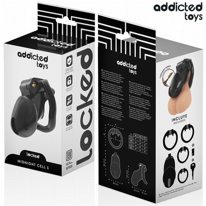 ADDICTED TOYS LOCKED - CAGE À PÉNIS MINDNIGHT CELL TAILLE S 4.8 CM - 7eme ciel