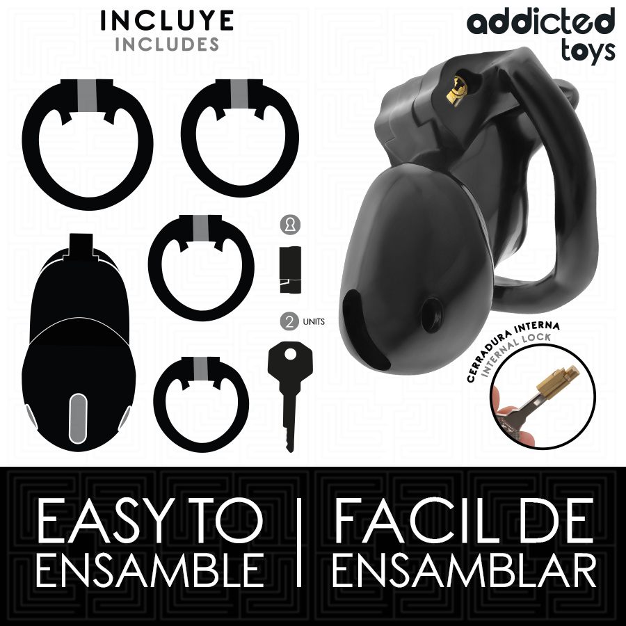ADDICTED TOYS LOCKED - CAGE À PÉNIS MINDNIGHT CELL TAILLE S 4.8 CM - 7eme ciel