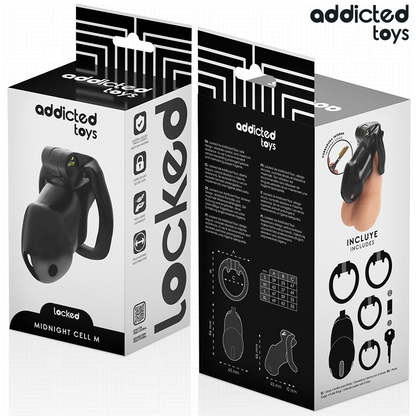 ADDICTED TOYS LOCKED - CAGE À PÉNIS MINDNIGHT CELL 4.2 CM TAILLE M