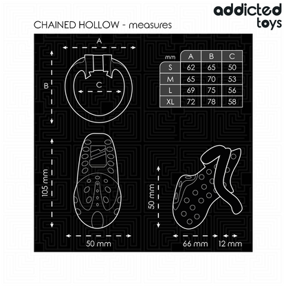 ADDICTED TOYS LOCKED - À PÉNIS CREUSE ENCHAÎNÉE 10,5 CM