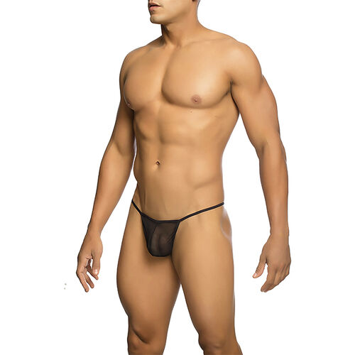 MOB - STRING TRANSPARENT EN FORME DE T NOIR TAILLE L/XL