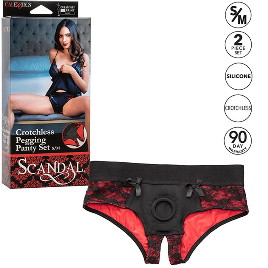 CALEXOTICS - SCANDAL ENSEMBLE CULOTTE SANS ENTREJAMBE AVEC GODE TAILLE S/M - 7eme ciel