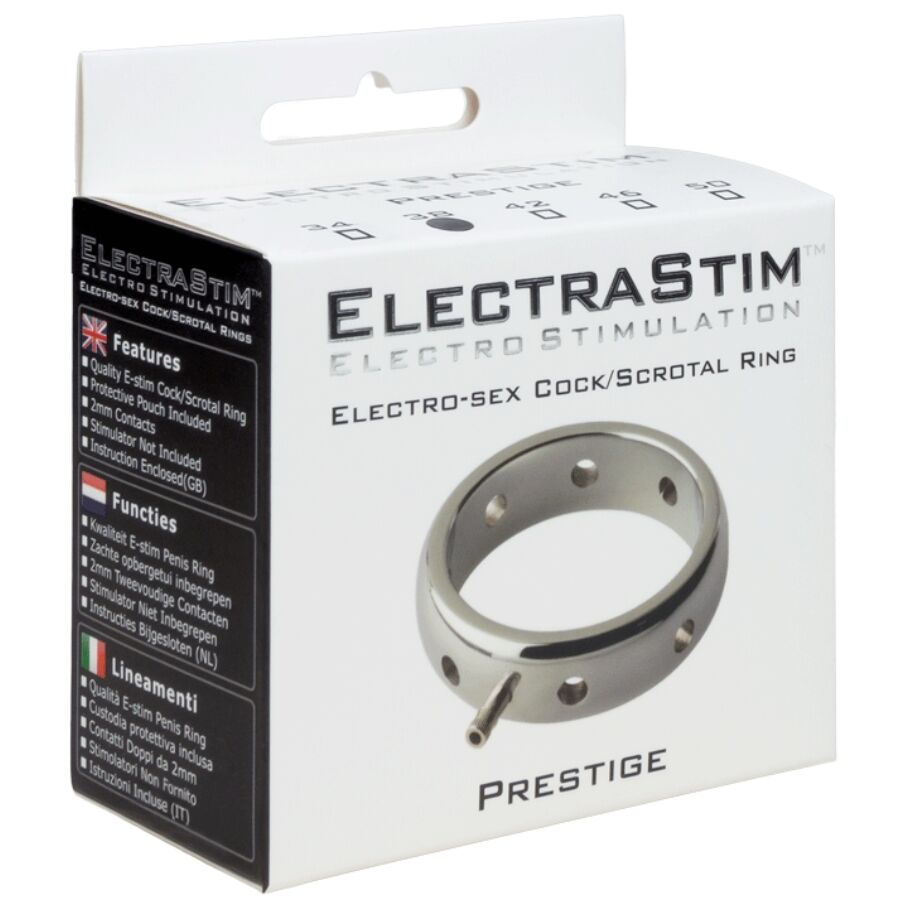ELECTRASTIM - ANNEAU PÉNIS ÉLECTROMAGNÉTIQUE PRESTIGE EN MÉTAL 34 MM - 7eme ciel