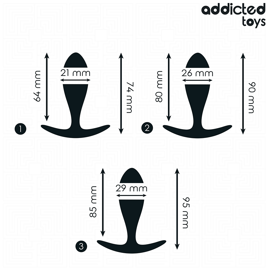 ADDICTED TOYS - LOT DE 3 PLUG ANAL MODÈLE 2 - 7eme ciel