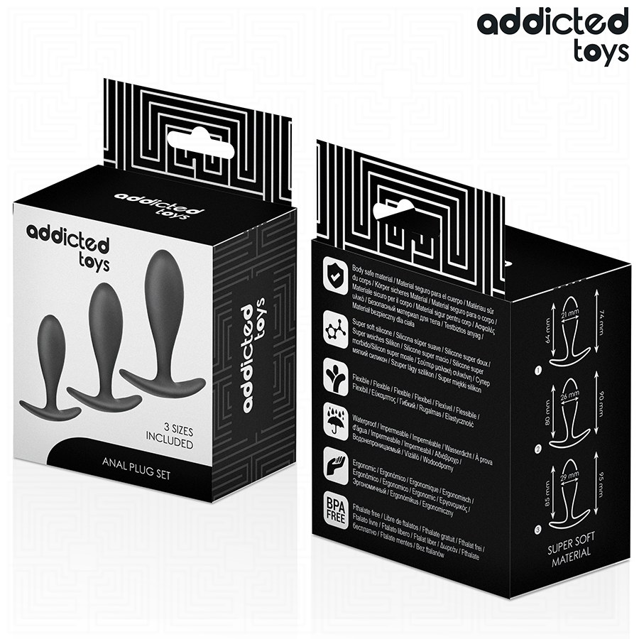 ADDICTED TOYS - LOT DE 3 PLUG ANAL MODÈLE 2 - 7eme ciel