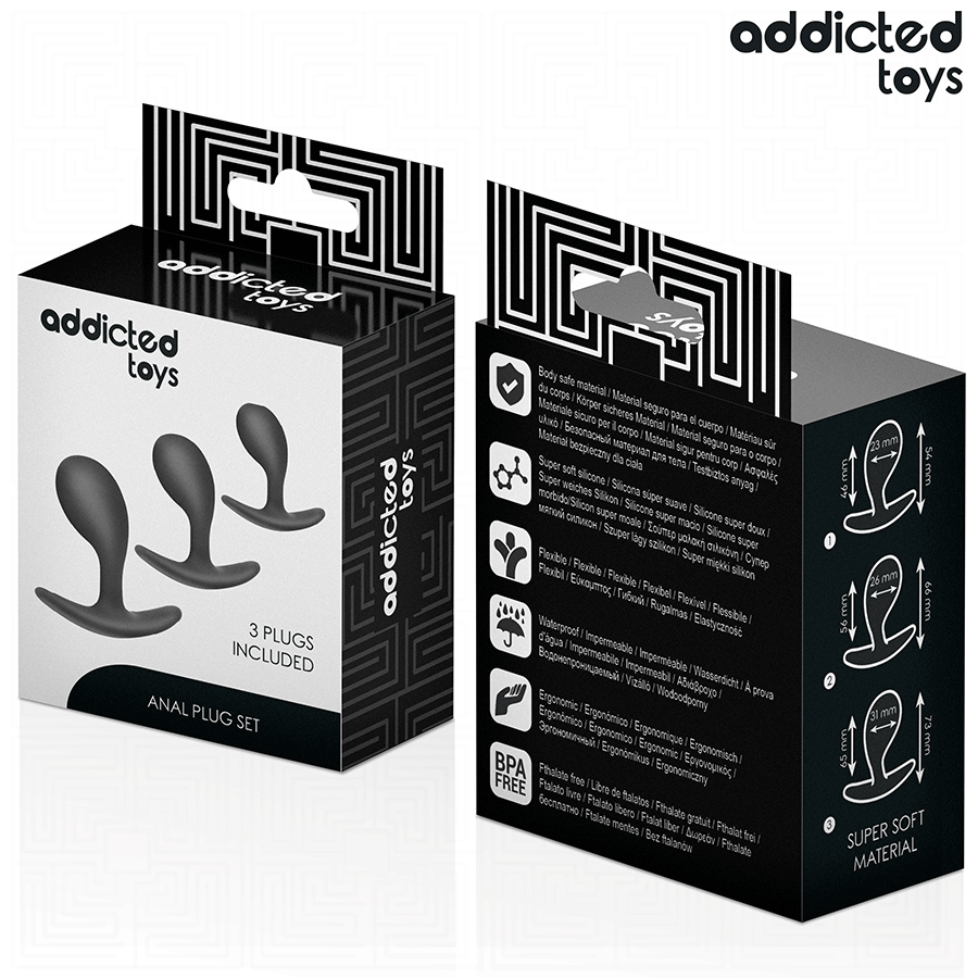 ADDICTED TOYS - LOT DE 3 PLUG ANAL MODÈLE 3 - 7eme ciel