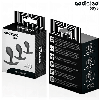 ADDICTED TOYS - LOT DE 3 PLUG ANAL MODÈLE 3 - 7eme ciel