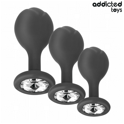 ADDICTED TOYS - LOT DE 3 PLUG ANAL AVEC BIJOU - 7eme ciel