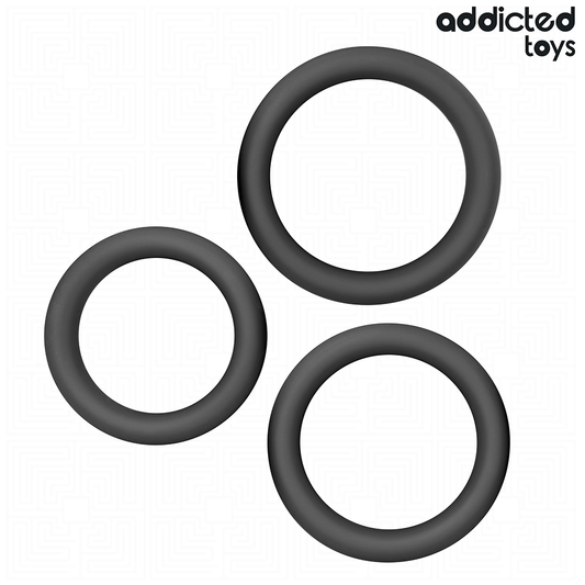 ADDICTED TOYS - LOT D'ANNEAUX PLATS EN SILICONE