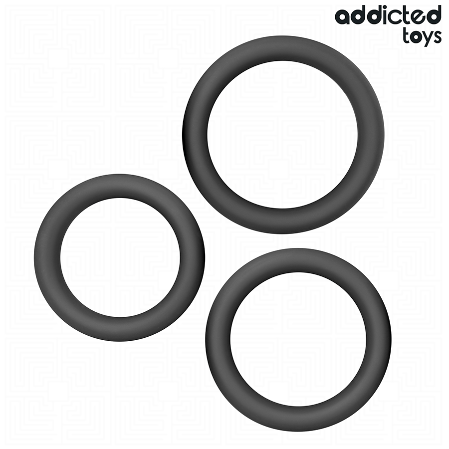 ADDICTED TOYS - LOT D'ANNEAUX PLATS EN SILICONE - 7eme ciel