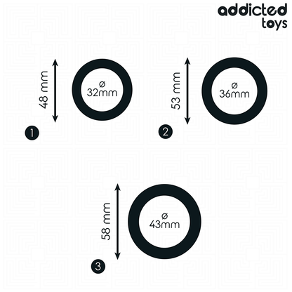 ADDICTED TOYS - LOT DE ANNEAUX EN SILICONE MODÈLE 1