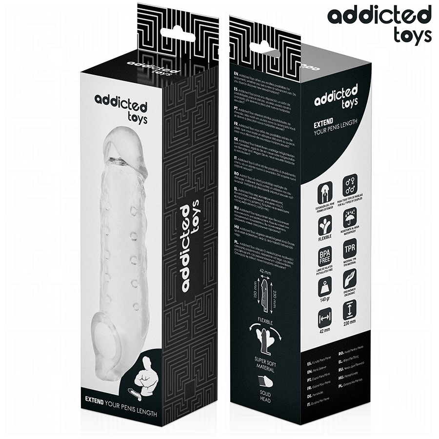 ADDICTED TOYS - GAINE PÉNIS TRANSPARENTE TAILLE M 27 CM - 7eme ciel