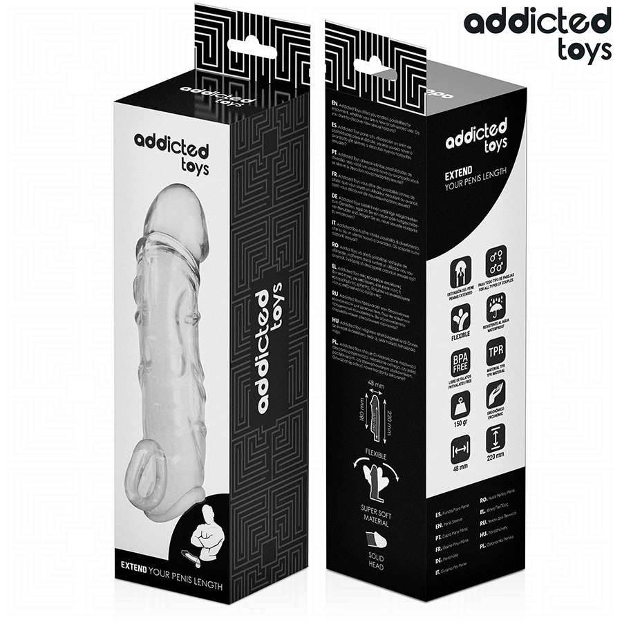 ADDICTED TOYS - EXTENSION DE PÉNIS TRANSPARENTE 27 CM - 7eme ciel