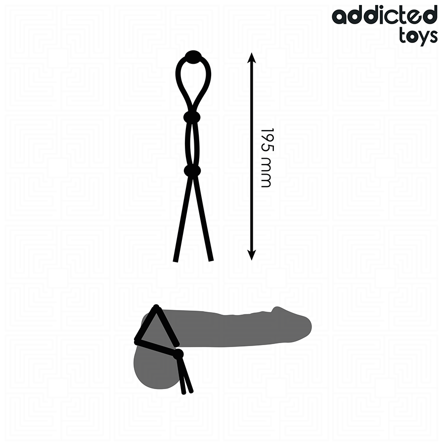 ADDICTED TOYS - CORDE EN SILICONE POUR LE PÉNIS À TRIPLE BOUCLE - 7eme ciel