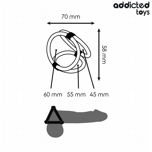 ADDICTED TOYS - ANNEAU PÉNIS TRIPLE - 7eme ciel