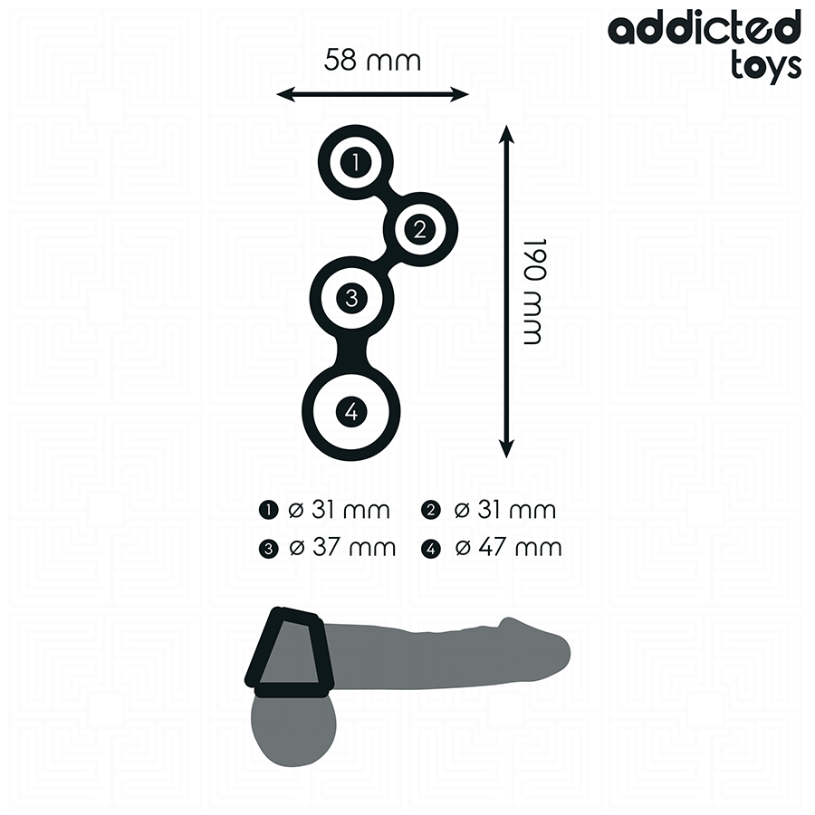 ADDICTED TOYS - ANNEAU PÉNIS AVEC SÉPARATEURS POUR TESTICULES - 7eme ciel