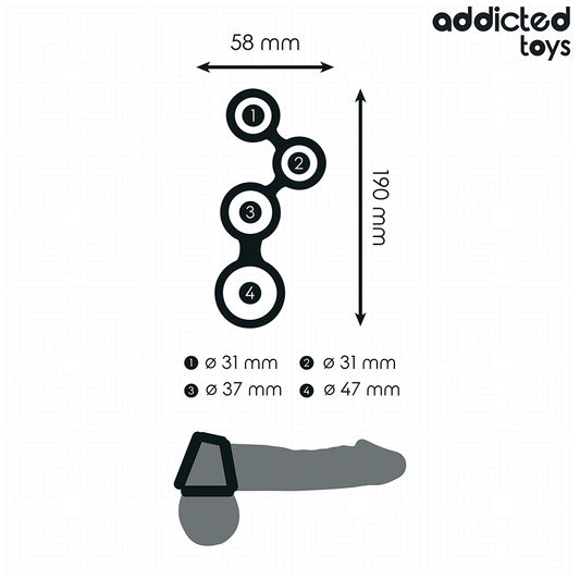 ADDICTED TOYS - ANNEAU PÉNIS AVEC SÉPARATEURS POUR TESTICULES - 7eme ciel