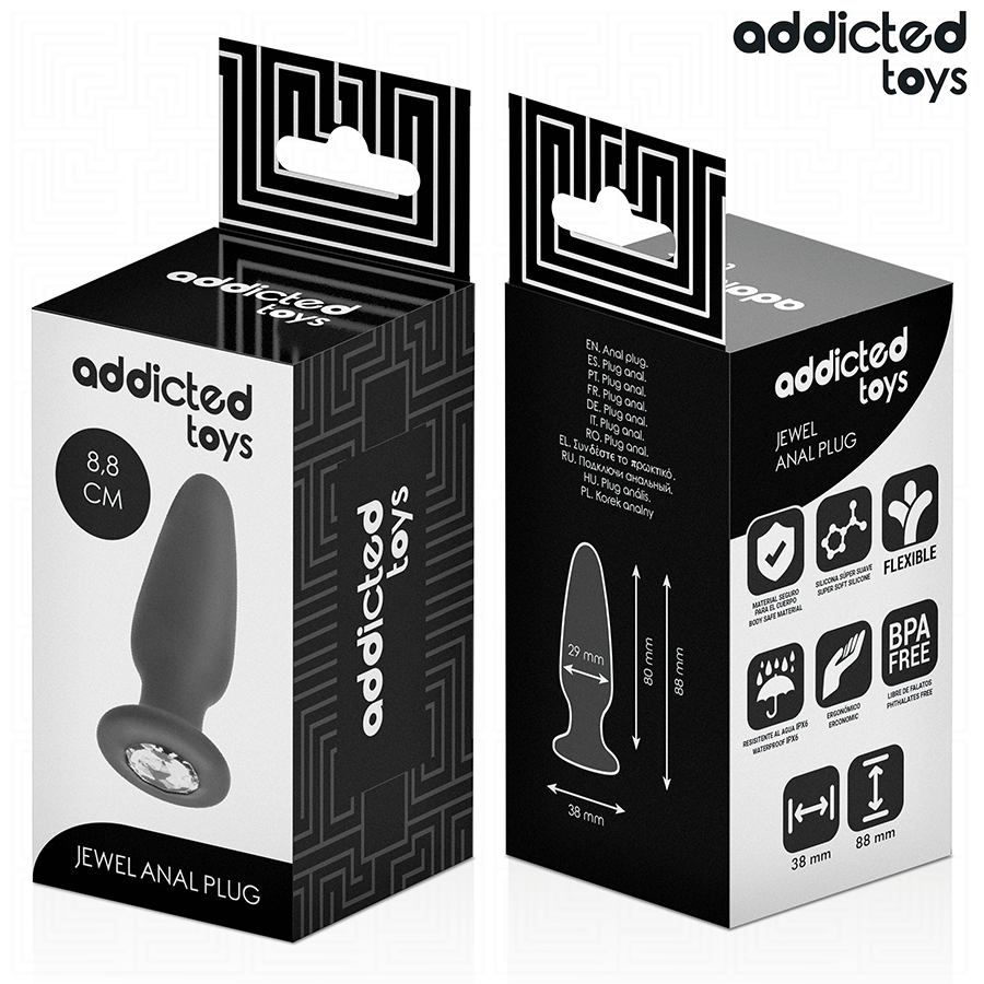 ADDICTED TOYS - PLUG ANAL AVEC BIJOU TAILLE S 8,8 CM - 7eme ciel