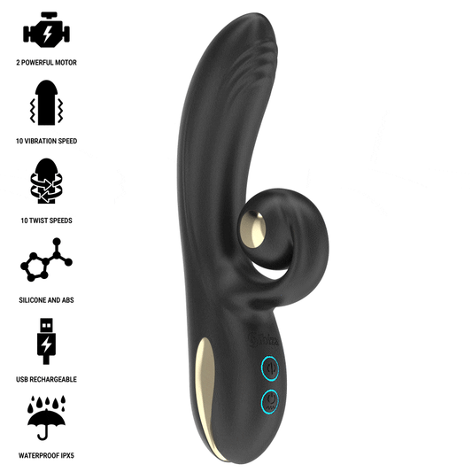 IBIZA - VIBRATEUR TWISTER AVEC STIMULATEUR DE COURBES ET VIBRO-ROTATION - 7eme ciel