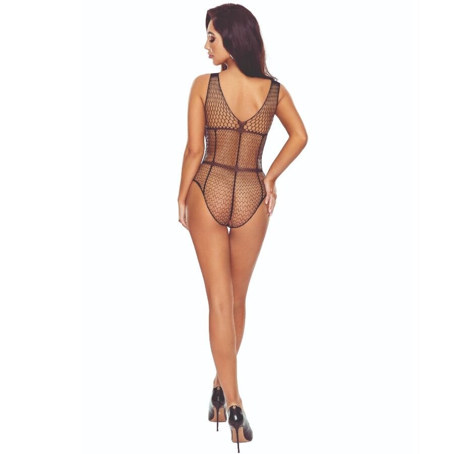PASSION - BS114 BODYSTOCKING NOIR GRILLE - 7eme ciel