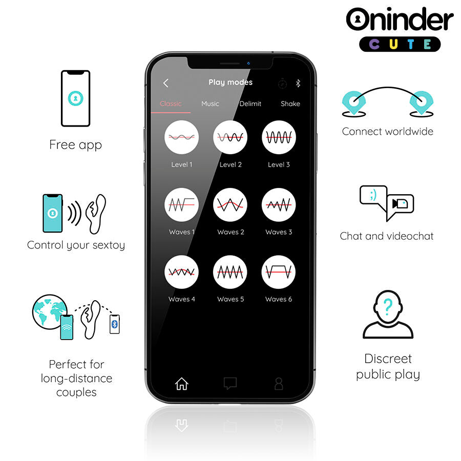 ONINDER CUTE - VIBRATEUR CLITORISÉ LOVE BUNNY G-SPOT - APPLICATION MONDIALE GRATUITE - 7eme ciel