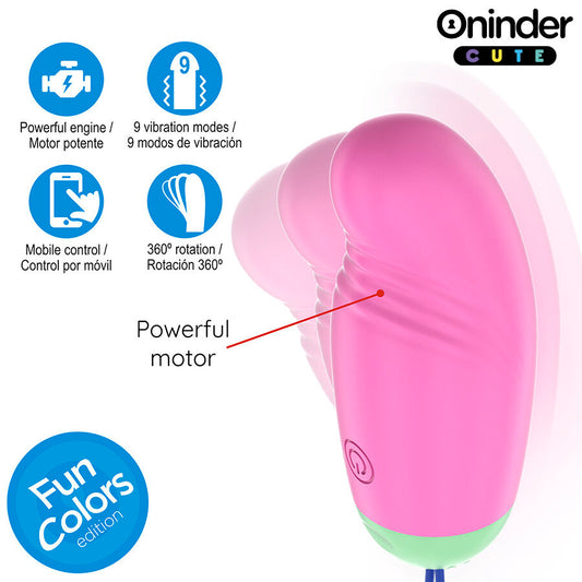 ONINDER CUTE - ŒUF VIBRO-ROTATIF 360° EN SILICONE - APPLICATION GRATUITE DANS LE MONDE ENTIER - 7eme ciel