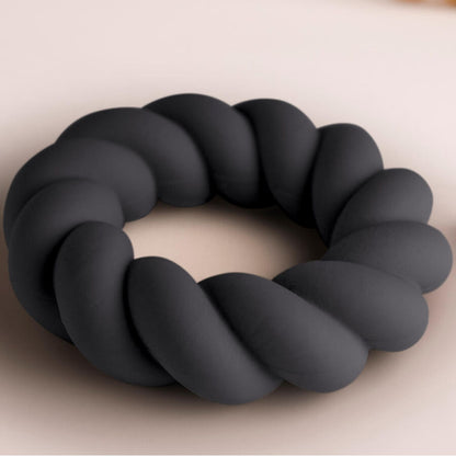 ROCKS-OFF - ANNEAU DE MASTURBATION EN SILICONE NOIR TWIST