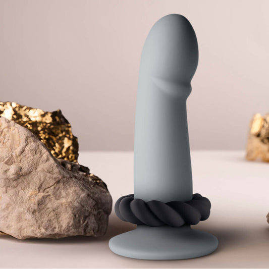 ROCKS-OFF - ANNEAU DE MASTURBATION EN SILICONE NOIR TWIST - 7eme ciel