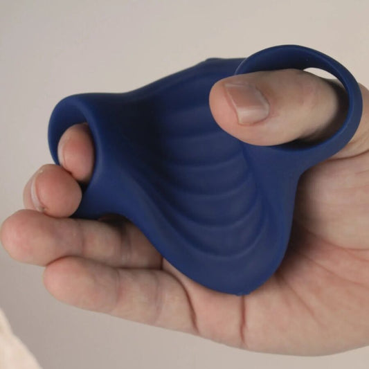 ROCKS-OFF - MASTURBATEUR VIBRATEUR FLEXIBLE PALM BLUE - 7eme ciel